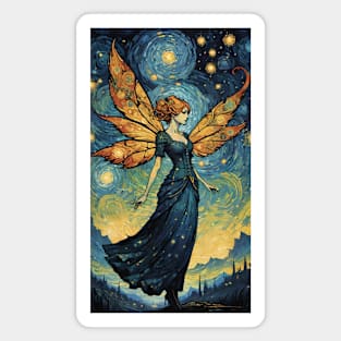 Starry Night Dreams: Van Gogh's Fairy Fantasy Magnet